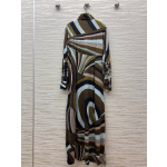 Pucci floral-print shirt dress with Polo neck, draped fabric, sizes S, M, L