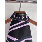 Pucci silk halter top with print, made of 100% silk twill, featuring a signature geometric swirl print all over. It has a halter neckline, a backless design with lace-up details, and each printed piece is unique.