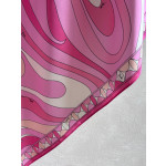Pucci silk halter dress, featuring the iconic "Labirinto" swirl pattern print, made of heavyweight twill silk material. Size options: 36, 38, 40, 42