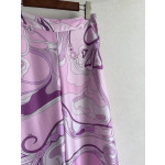 Pucci silk wide-leg pants, heavyweight 19mm twill silk, adorned with Stella marble pattern random print, side zipper closure. Size: S M L XL