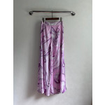 Pucci silk wide-leg pants, heavyweight 19mm twill silk, adorned with Stella marble pattern random print, side zipper closure. Size: S M L XL