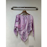 Pucci silk cloak top, made of 18-mu twill silk fabric (without closure), is a pullover with vortex psychedelic pattern printed on the front and back. Size: one size fits all