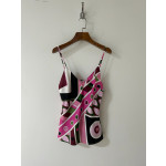 Pucci colorful silk camisole, made of heavyweight 19-micron twill silk, adorned with Vivara psychedelic swirl random print, featuring a V-neck design and thin shoulder straps. It can be paired with other items in the series. Size options: 36, 38, 40, 42