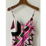 Pucci colorful silk camisole, made of heavyweight 19-micron twill silk, adorned with Vivara psychedelic swirl random print, featuring a V-neck design and thin shoulder straps. It can be paired with other items in the series. Size options: 36, 38, 40, 42