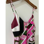 Pucci colorful silk camisole, made of heavyweight 19-micron twill silk, adorned with Vivara psychedelic swirl random print, featuring a V-neck design and thin shoulder straps. It can be paired with other items in the series. Size options: 36, 38, 40, 42