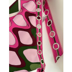 Pucci's silk floral-print halter dress is made of 100% twill silk, featuring a signature geometric swirl print all over. It adopts a self-fastening neck and back design, making each piece unique. Size: one size fits all