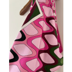 Pucci's silk floral-print halter dress is made of 100% twill silk, featuring a signature geometric swirl print all over. It adopts a self-fastening neck and back design, making each piece unique. Size: one size fits all