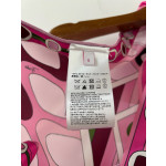 Pucci's silk floral-print halter dress is made of 100% twill silk, featuring a signature geometric swirl print all over. It adopts a self-fastening neck and back design, making each piece unique. Size: one size fits all