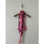 Pucci's silk floral-print halter dress is made of 100% twill silk, featuring a signature geometric swirl print all over. It adopts a self-fastening neck and back design, making each piece unique. Size: one size fits all