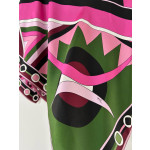 Pucci cloak top, made of 18-mu silk twill fabric (without closure), is a pullover with vortex psychedelic print patterns positioned on the front and back panels