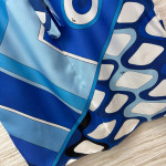 Pucci Blue Tune Silk Printed Suit, 100% Aligned Silk, Smooth and Draping Texture, SML Top