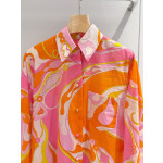 Pucci loose shirt ✨ crafted from 100% lightweight cotton, featuring an Orchidee colorful print, front buttons, and a chest pocket. Sizes: 36, 38, 40, 42