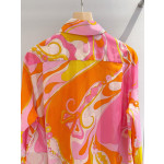 Pucci loose shirt ✨ crafted from 100% lightweight cotton, featuring an Orchidee colorful print, front buttons, and a chest pocket. Sizes: 36, 38, 40, 42