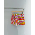 Pucci silk satin shorts✨100% heavyweight twill silk, adorned with irregular Iride colorful random prints, elastic waistband Size: 36 38 40 42