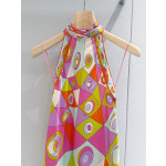 Pucci silk dress ✨ features a colorful "Occhi" pattern print, injecting an elegant and modern rhythm into the surface. Made of 100% heavyweight silk twill, sizes: 36, 38, 40, 42