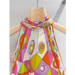 Pucci silk dress ✨ features a colorful "Occhi" pattern print, injecting an elegant and modern rhythm into the surface. Made of 100% heavyweight silk twill, sizes: 36, 38, 40, 42