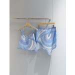 Pucci woven strap top ✨ It is made of 100% heavyweight twill silk, with a delicate and modern color palette injected into the image by the light blue Iride print. Size: 36, 38, 40, 42