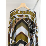 Pucci Vivara short robe dress ✨ is made of 100% silk crepe fabric, featuring Vivara positioning cutting and full-body print design. Size: one size fits all