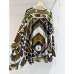 Pucci Vivara short robe dress ✨ is made of 100% silk crepe fabric, featuring Vivara positioning cutting and full-body print design. Size: one size fits all