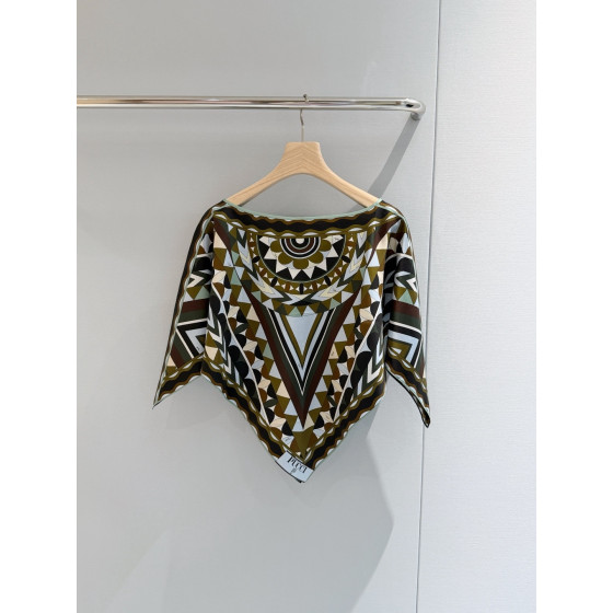 Pucci Manuba cloak blouse✨18mu twill silk fabric (no closure) pullover size: one size fits all