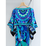 Pucci cloak two-piece dress set✨ Sold as a set and not separable, 100% silk twill, featuring a signature geometric swirl print throughout, with detachable cloak details, and poncho-style printed sizes: 36, 38, 40, 42