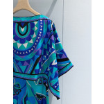 Pucci cloak two-piece dress set✨ Sold as a set and not separable, 100% silk twill, featuring a signature geometric swirl print throughout, with detachable cloak details, and poncho-style printed sizes: 36, 38, 40, 42