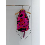 Pucci Orchidee floral-print top ✨ crafted from 100% silk twill, featuring a signature Orchidee marble print all over, a halter neckline with a backless lace-up design. Each printed piece is unique. Size: one size fits all