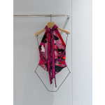 Pucci Orchidee floral-print top ✨ crafted from 100% silk twill, featuring a signature Orchidee marble print all over, a halter neckline with a backless lace-up design. Each printed piece is unique. Size: one size fits all