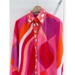 Pucci Cotton Printed Shirt ✨ 100% cotton. Features all‑over placement print of the "Orchidee" geometric motif. Finished with covered buttons, tailored fit and classic straight‑point collar.  Sizes: 36, 38, 40, 42