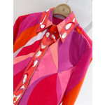 Pucci Cotton Printed Shirt ✨ 100% cotton. Features all‑over placement print of the "Orchidee" geometric motif. Finished with covered buttons, tailored fit and classic straight‑point collar.  Sizes: 36, 38, 40, 42