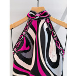 Pucci Marmo‑Print Top ✨ 100% silk twill. All‑over signature Marmo geometric swirl print. Halter‑neck style with open‑back tie closure. Each printed piece is unique.  Size: One‑size‑fits‑all