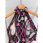 Pucci Marmo‑Print Top ✨ 100% silk twill. All‑over signature Marmo geometric swirl print. Halter‑neck style with open‑back tie closure. Each printed piece is unique.  Size: One‑size‑fits‑all