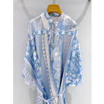 Pucci Silk Caftan Dress ✨ Crafted from premium 100% silk twill. This caftan boasts sculptural appeal and a flowing cut. Cape‑style sleeves and bateau neckline accentuate the lightness of silk.  Sizes: S, M, L