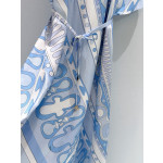 Pucci Silk Caftan Dress ✨ Crafted from premium 100% silk twill. This caftan boasts sculptural appeal and a flowing cut. Cape‑style sleeves and bateau neckline accentuate the lightness of silk.  Sizes: S, M, L