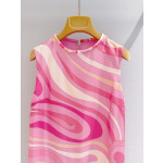 Pucci Printed Dress ✨ 100% heavyweight silk twill with Labirinto pink swirl print. Lined with tulle. Wide fixed round neck, concealed back zipper and straight hem.  Sizes: 36, 38, 40, 42