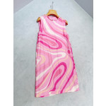 Pucci Printed Dress ✨ 100% heavyweight silk twill with Labirinto pink swirl print. Lined with tulle. Wide fixed round neck, concealed back zipper and straight hem.  Sizes: 36, 38, 40, 42