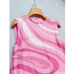 Pucci Printed Dress ✨ 100% heavyweight silk twill with Labirinto pink swirl print. Lined with tulle. Wide fixed round neck, concealed back zipper and straight hem.  Sizes: 36, 38, 40, 42