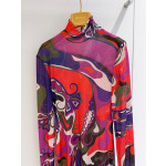 Pucci Tulle Stand‑Collar Dress ✨ Tulle cover‑up maxi dress crafted from mesh fabric. Tailored fit with great stretch, stand‑collar design and delicate ruffle details. Each printed piece is unique.  Sizes: 36, 38, 40, 42