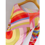 Pucci Sheer Tulle Top ✨ All‑over print of the archival "Marmo" swirl motif. Tulle cover‑up‑style top made of lightweight stretch mesh. Tailored cut with delicate ruffle trim. Each printed piece is unique.  Sizes: 36, 38, 40, 42