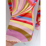 Pucci Sheer Tulle Top ✨ All‑over print of the archival "Marmo" swirl motif. Tulle cover‑up‑style top made of lightweight stretch mesh. Tailored cut with delicate ruffle trim. Each printed piece is unique.  Sizes: 36, 38, 40, 42