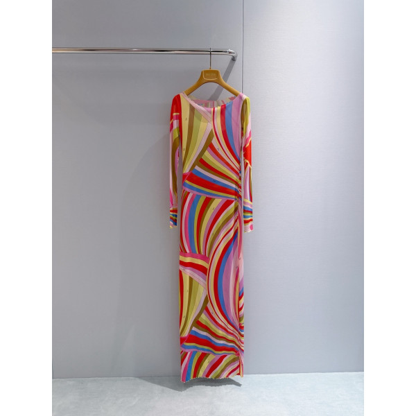Pucci Sheer Tulle Dress ✨ All‑over print showcasing the archival "Marmo" swirl motif. Tulle cover‑up maxi dress crafted from mesh fabric, tailored fit with ample stretch.  Sizes: 36, 38, 40, 42
