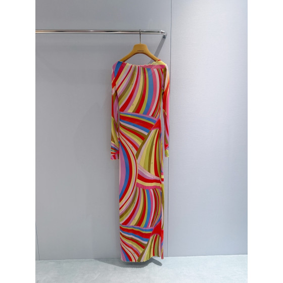 Pucci Sheer Tulle Dress ✨ All‑over print showcasing the archival "Marmo" swirl motif. Tulle cover‑up maxi dress crafted from mesh fabric, tailored fit with ample stretch.  Sizes: 36, 38, 40, 42