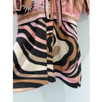 Pucci Asymmetric‑Sleeve Dress ✨ 100% heavyweight silk twill. Features asymmetrical rolled cuffs and Stella print. Placement‑cut on the bodice and random‑pattern print on the skirt, making every piece one‑of‑a‑kind.  Sizes: 36, 38, 40, 42