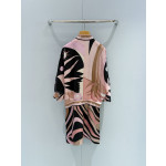 Pucci Asymmetric‑Sleeve Dress ✨ 100% heavyweight silk twill. Features asymmetrical rolled cuffs and Stella print. Placement‑cut on the bodice and random‑pattern print on the skirt, making every piece one‑of‑a‑kind.  Sizes: 36, 38, 40, 42
