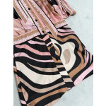 Pucci Asymmetric‑Sleeve Dress ✨ 100% heavyweight silk twill. Features asymmetrical rolled cuffs and Stella print. Placement‑cut on the bodice and random‑pattern print on the skirt, making every piece one‑of‑a‑kind.  Sizes: 36, 38, 40, 42