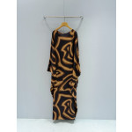 Pucci Silk Caftan Dress ✨ Crafted from premium 100% silk twill, adorned with black‑and‑gold Labirinto print. Features a roomy silhouette and cape‑style sleeves that tie at the wrists.  Size: One‑size‑fits‑all