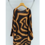 Pucci Silk Caftan Dress ✨ Crafted from premium 100% silk twill, adorned with black‑and‑gold Labirinto print. Features a roomy silhouette and cape‑style sleeves that tie at the wrists.  Size: One‑size‑fits‑all
