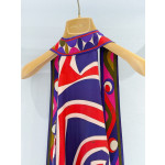Pucci Labirinto Halter Top ✨ 100% silk twill with signature psychedelic swirl print. Halter tie design, adjustable hem and open‑back construction.  Size: One‑size‑fits‑all