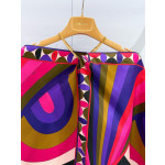 PUCCI Chain‑Detail Halter Top ✨ 100% heavyweight silk twill in iris purple tones. Features a gold‑toned chain halter strap embellished with the signature fish‑shaped pendant.  Size: One‑size‑fits‑all