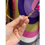 PUCCI Chain‑Detail Halter Top ✨ 100% heavyweight silk twill in iris purple tones. Features a gold‑toned chain halter strap embellished with the signature fish‑shaped pendant.  Size: One‑size‑fits‑all